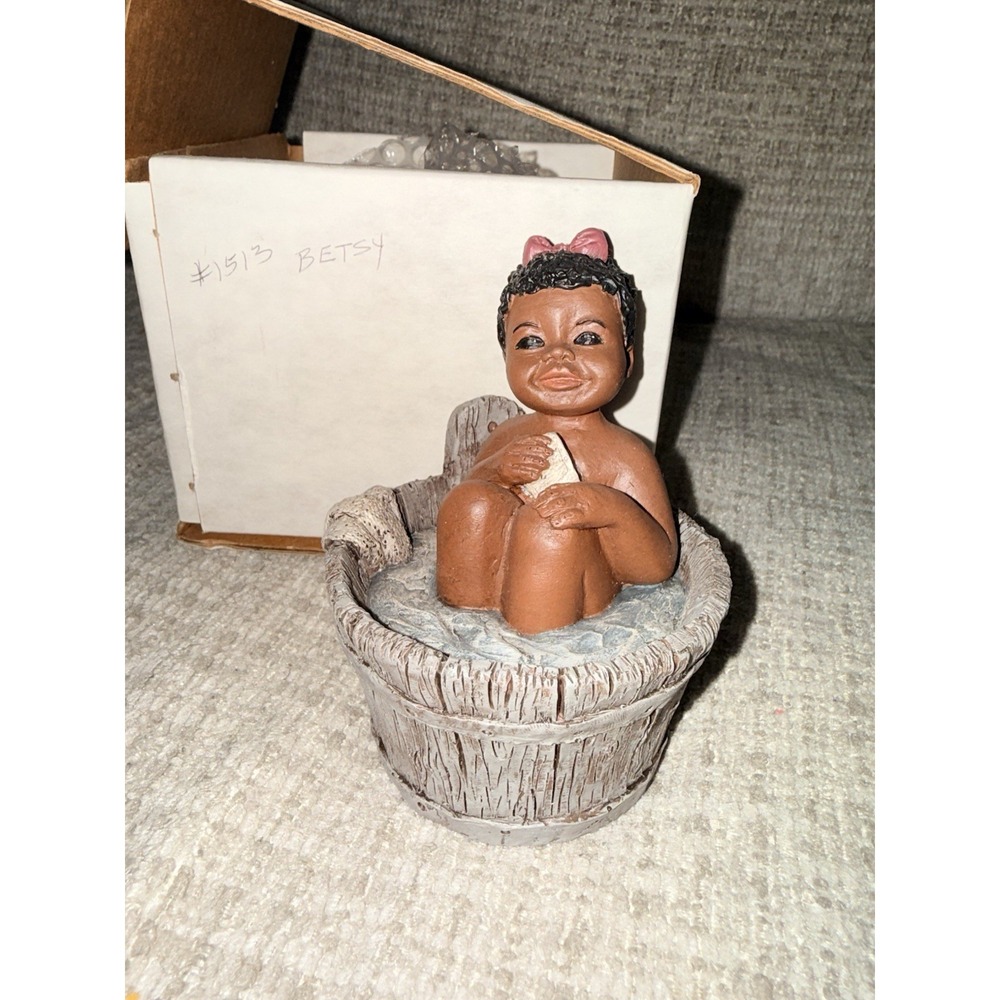 All God's Children Betsy Figurine #5 African American Girl in Wash
